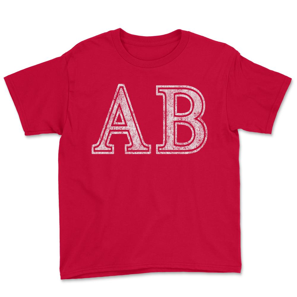 Alpha Beta Ab Retro - Youth Tee - Red