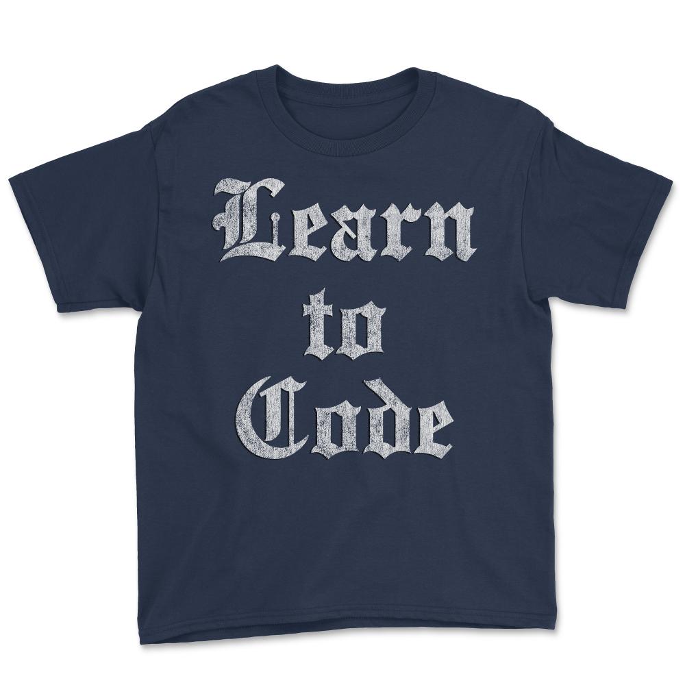 Learn to Code - Youth Tee - Navy