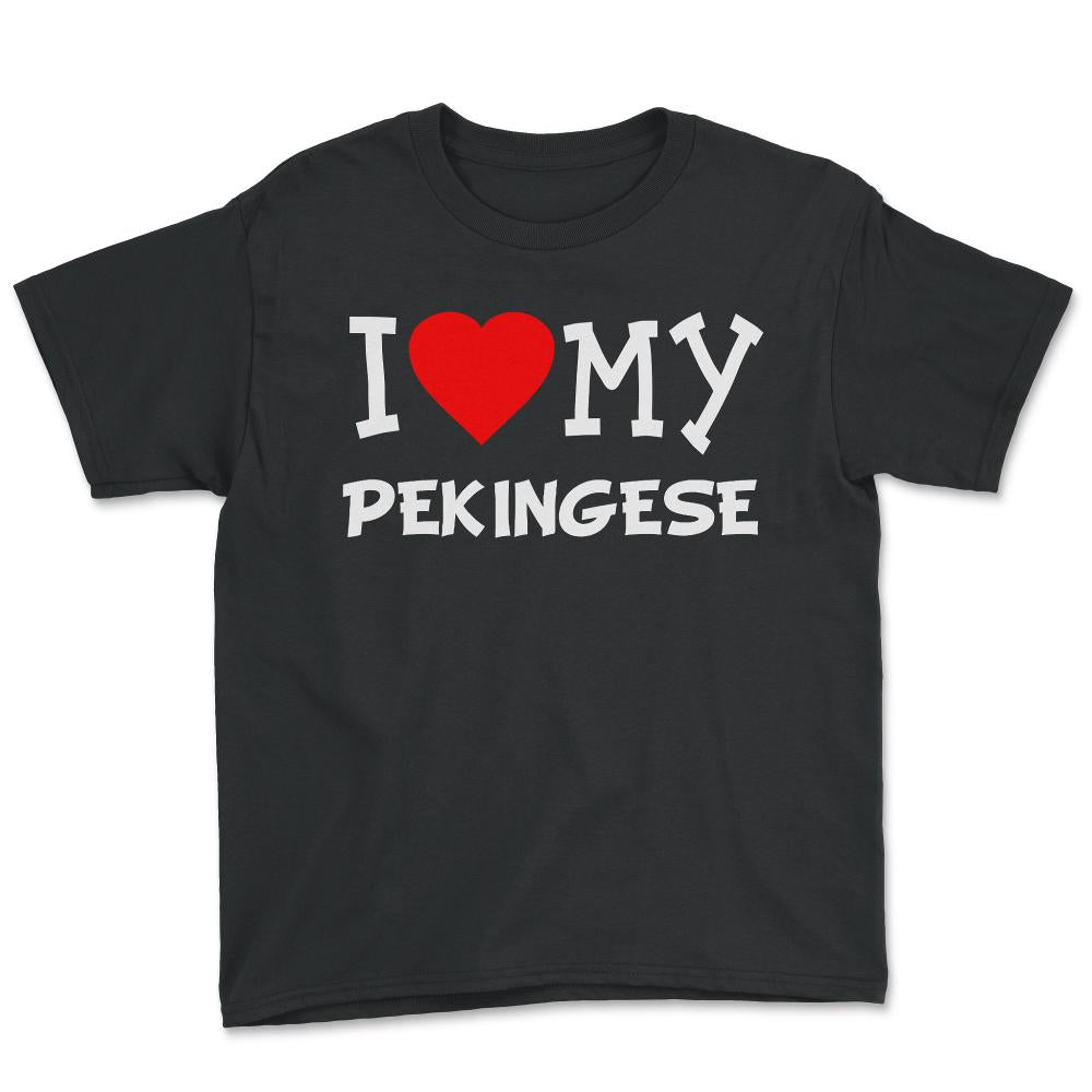 I Love My Pekingese Dog Breed - Youth Tee - Black