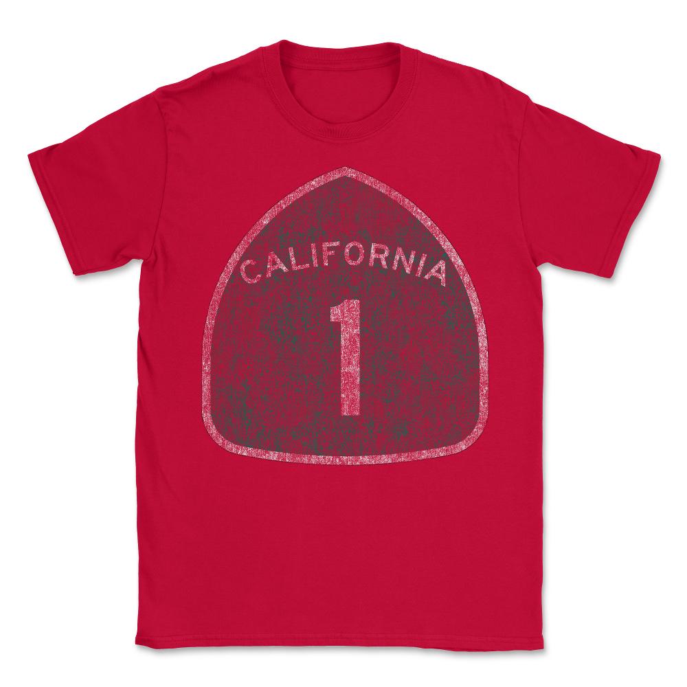 California 1 Pacific Coast Highway - Unisex T-Shirt - Red