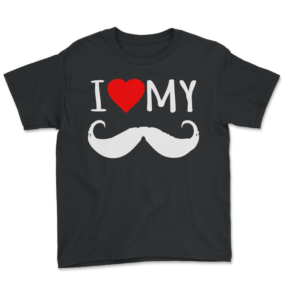 I Love My Moustache - Youth Tee - Black