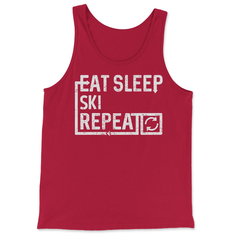 Eat Sleep Ski - Tank Top - Red