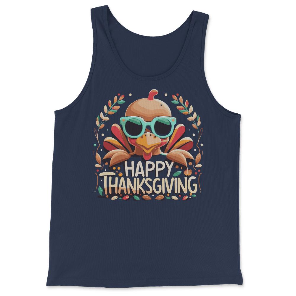 Happy Thanksgiving Turkey - Tank Top - Navy