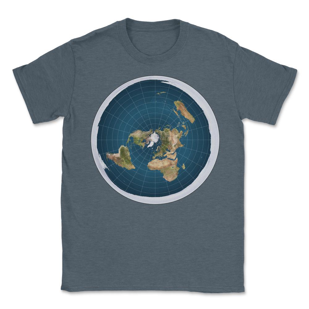 Flat Earth - Unisex T-Shirt - Dark Grey Heather
