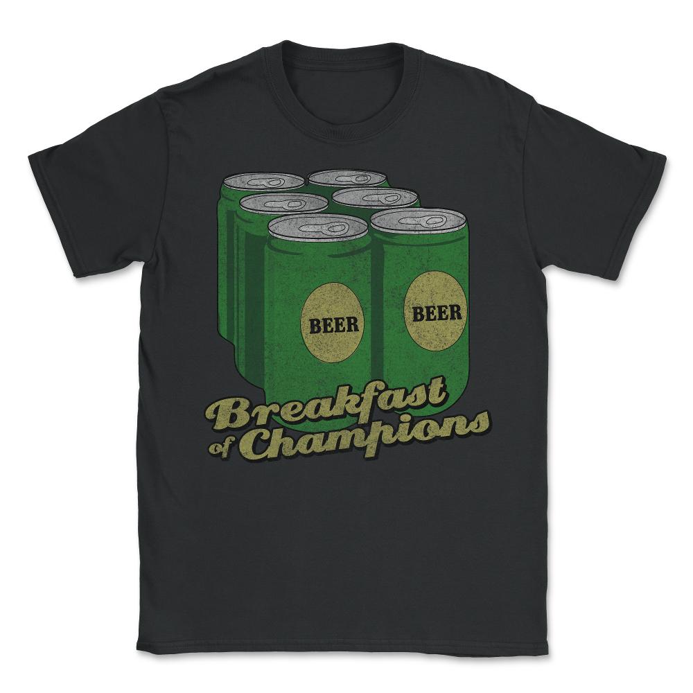 Beer Breakfast of Champions Retro - Unisex T-Shirt - Black