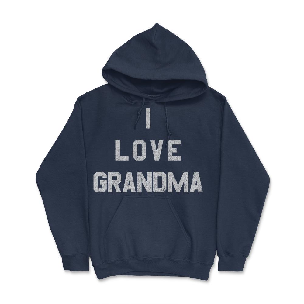 I Love Grandma White Retro - Hoodie - Navy