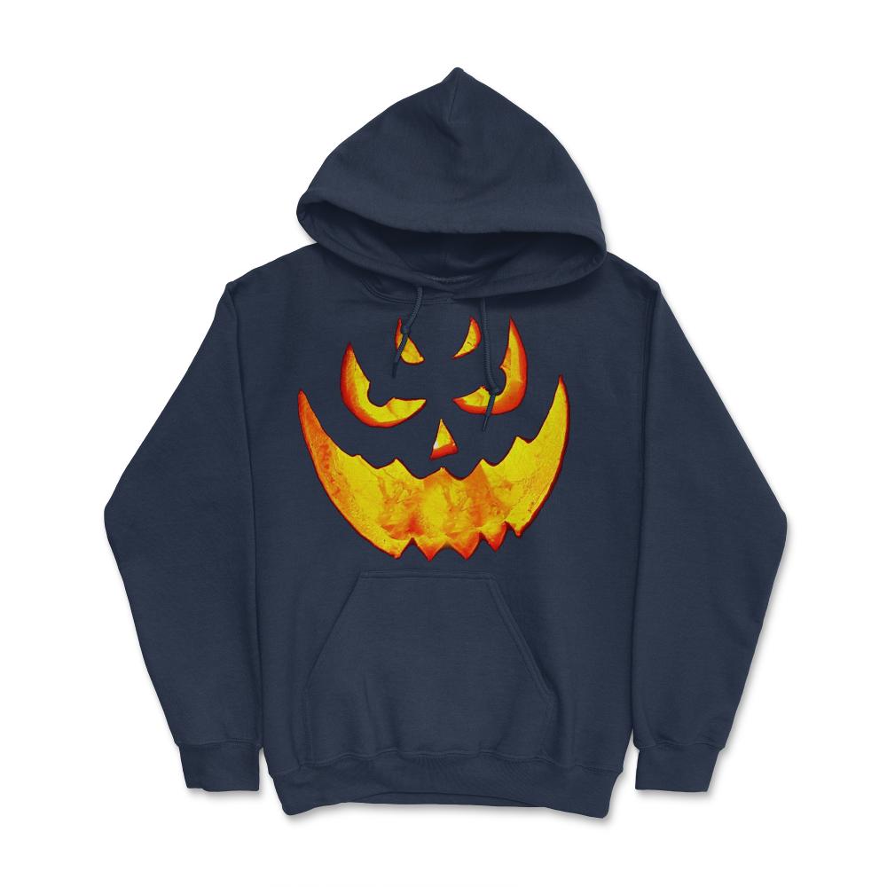 Scary Glowing Pumpkin Halloween Costume - Hoodie - Navy