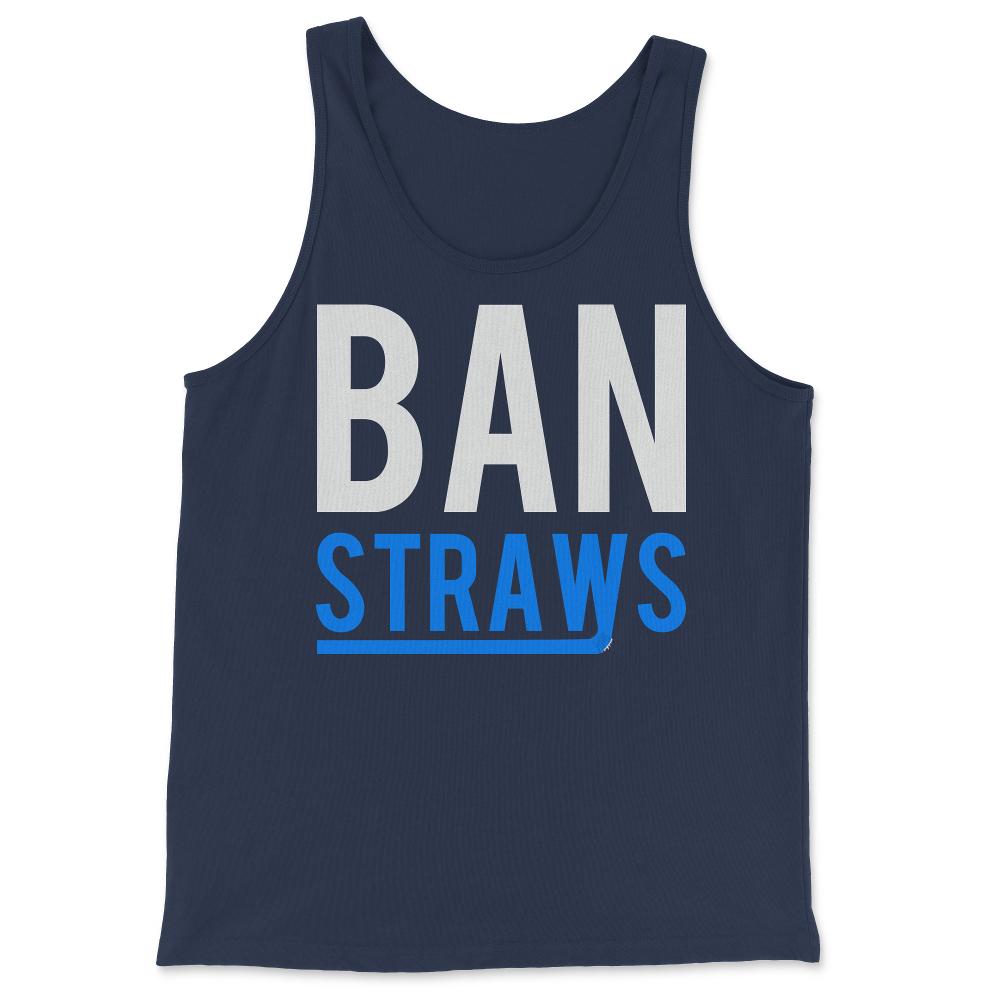 Ban Plastic Straws - Tank Top - Navy