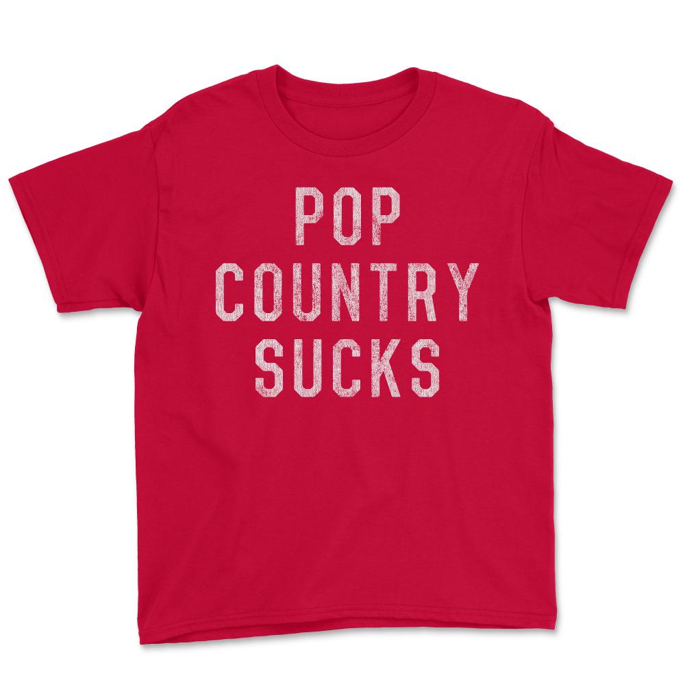 Pop Country Sucks - Youth Tee - Red