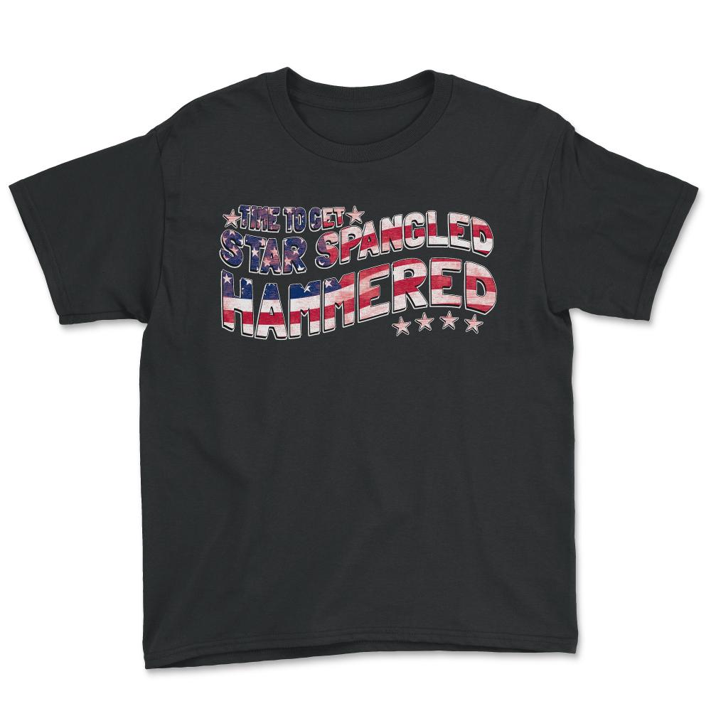 Time to Get Star Spangled Hammered 4th of July - Youth Tee - Black