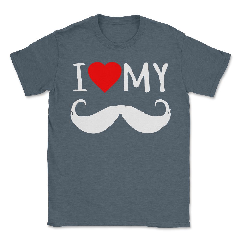 I Love My Moustache - Unisex T-Shirt - Dark Grey Heather