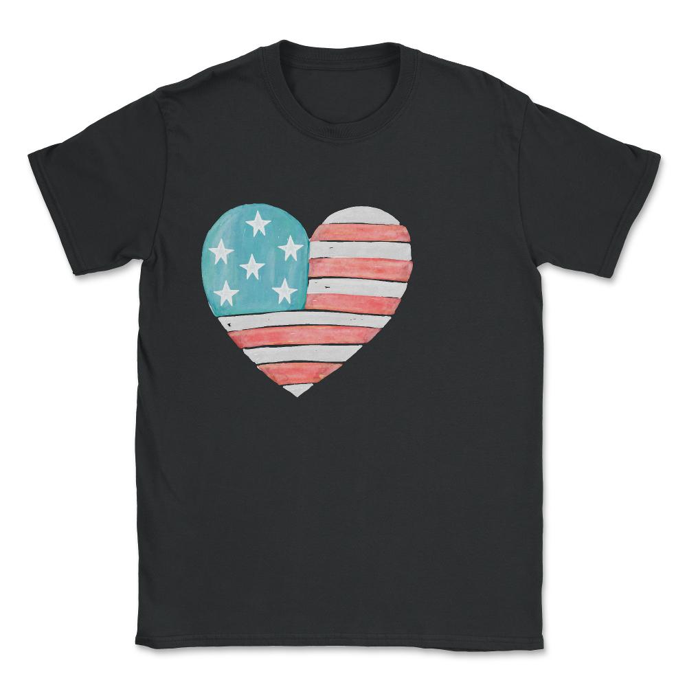 Patriotic I Love The Usa Flag - Unisex T-Shirt - Black