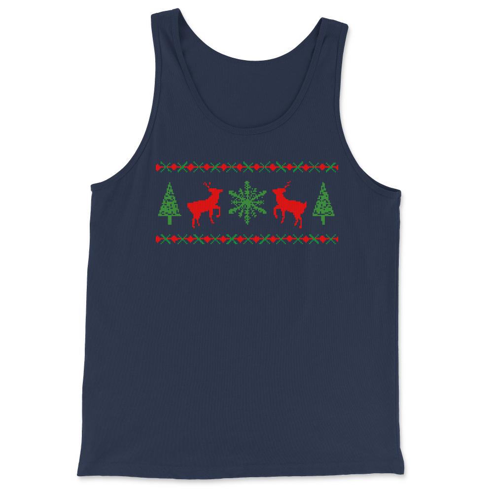 Classic Ugly Christmas Sweater - Tank Top - Navy