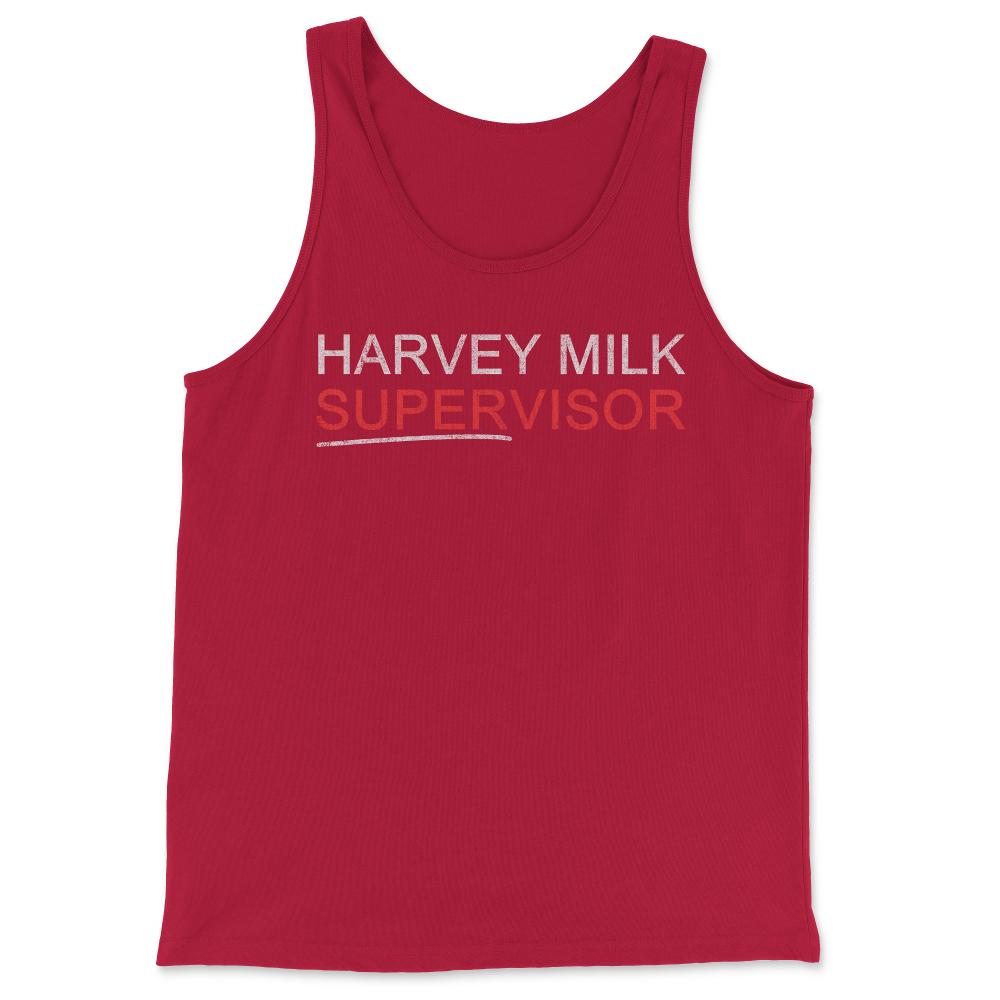 Harvey Milk Supervisor Distressed - Tank Top - Red