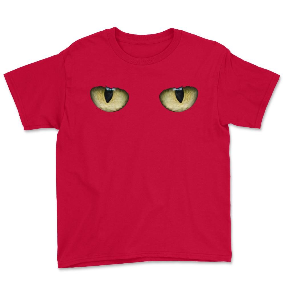Creepy Cat Eyes - Youth Tee - Red