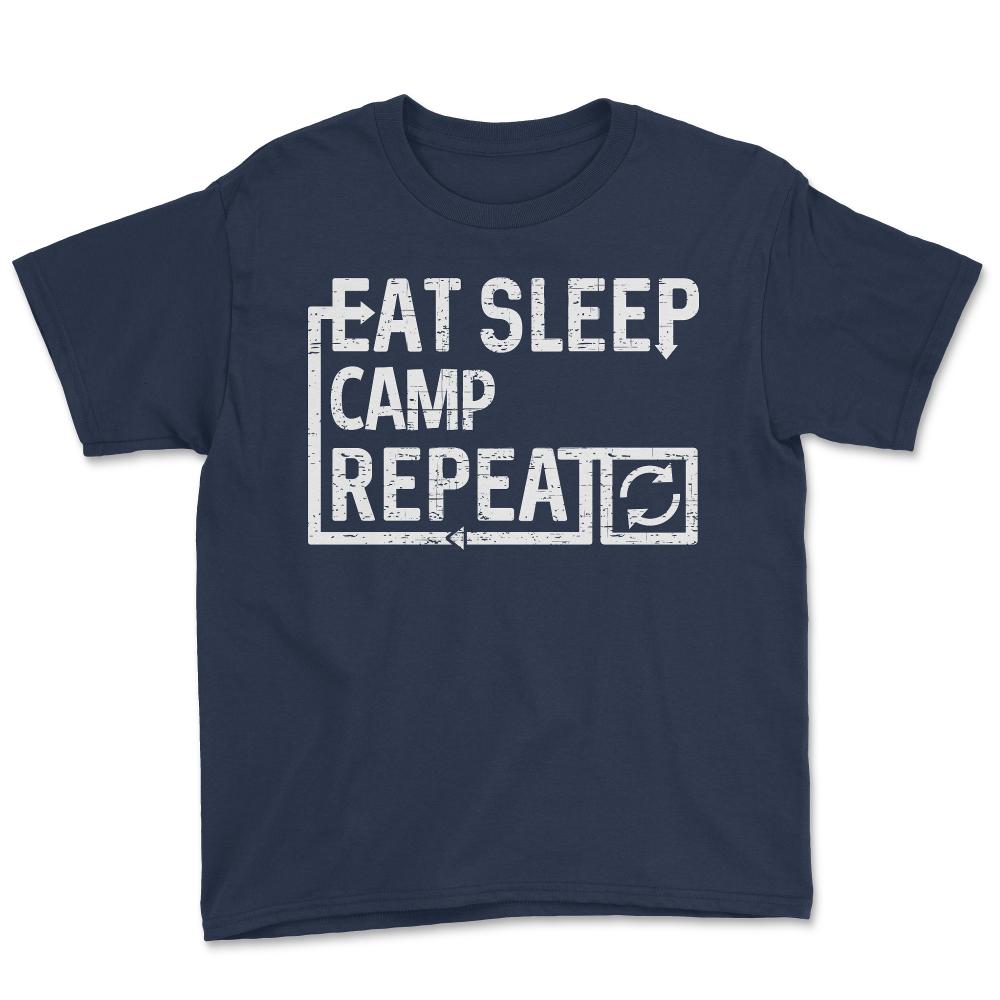 Eat Sleep Camp - Youth Tee - Navy