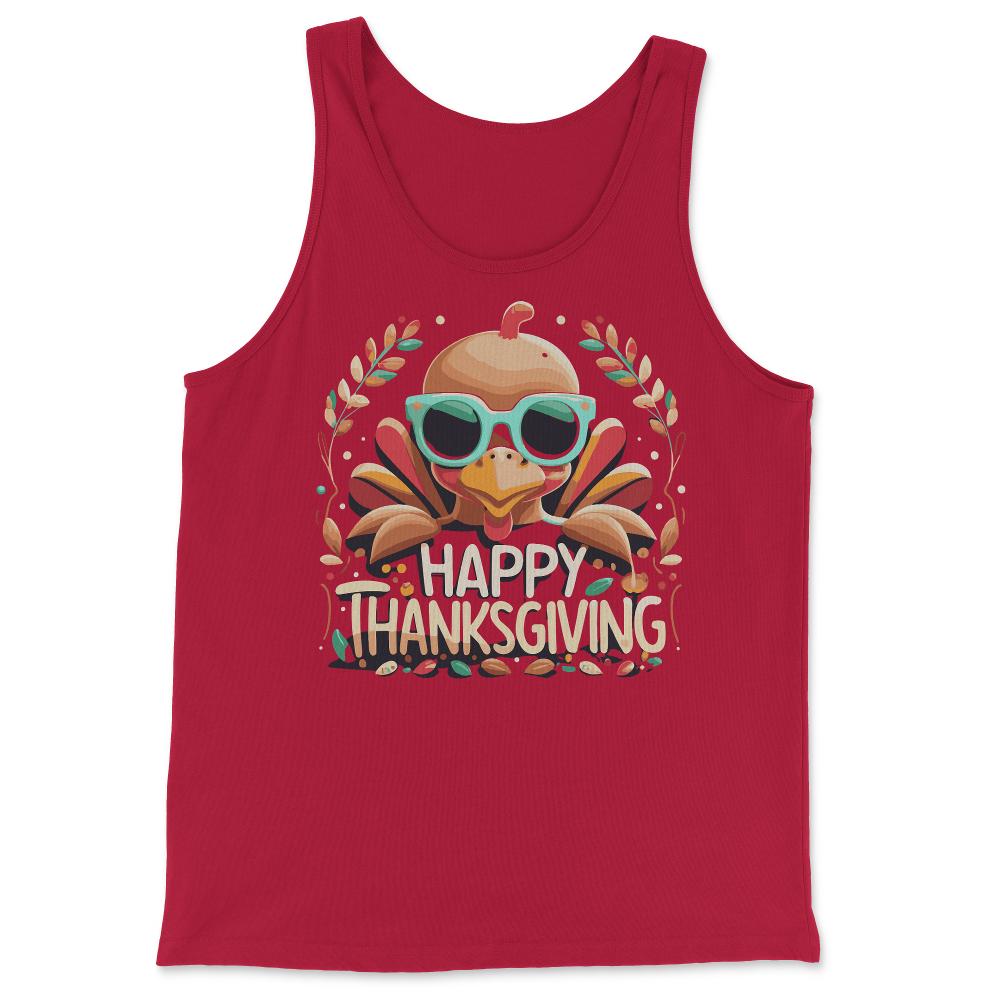 Happy Thanksgiving Turkey - Tank Top - Red