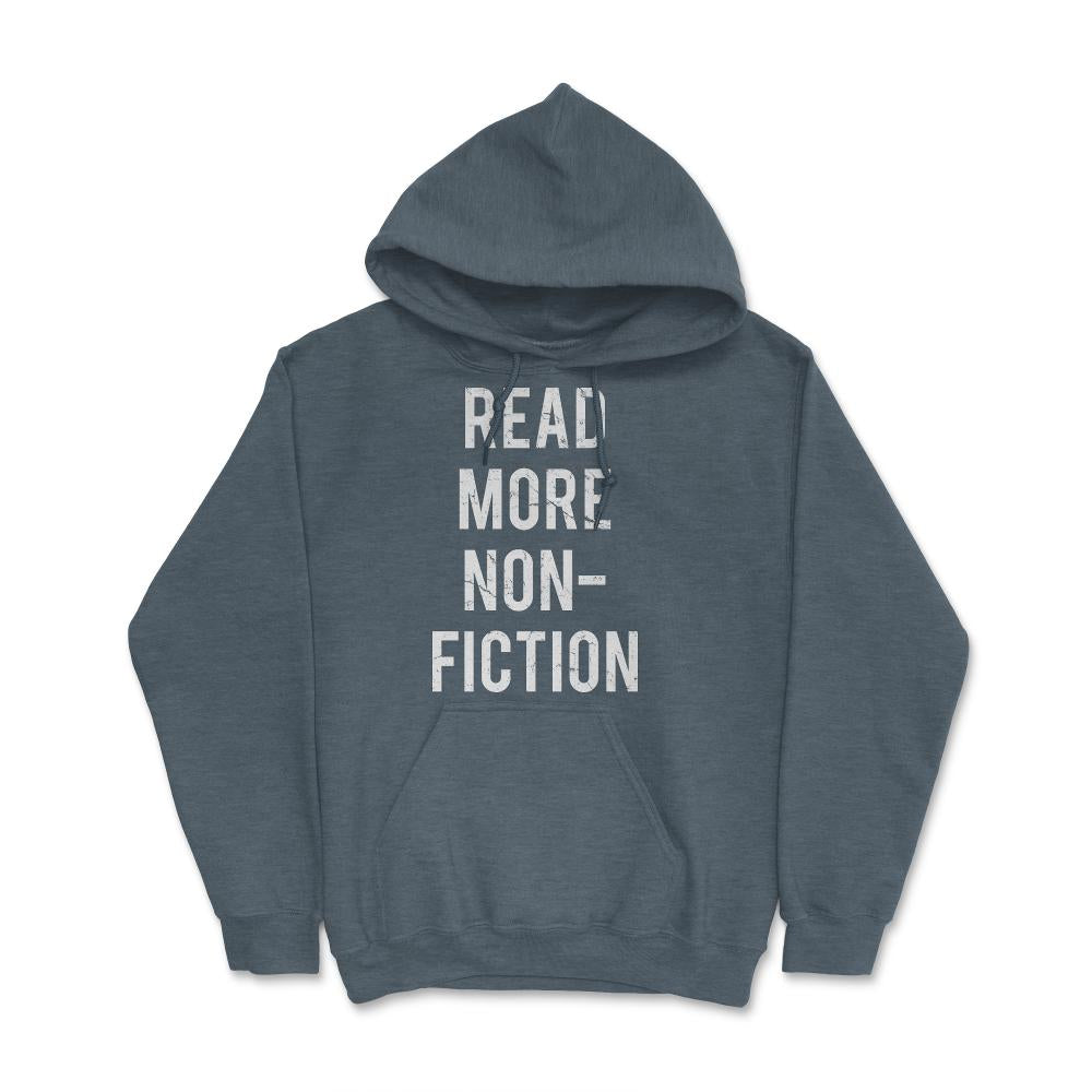 Retro Read More Non-Fiction Books - Hoodie - Dark Grey Heather