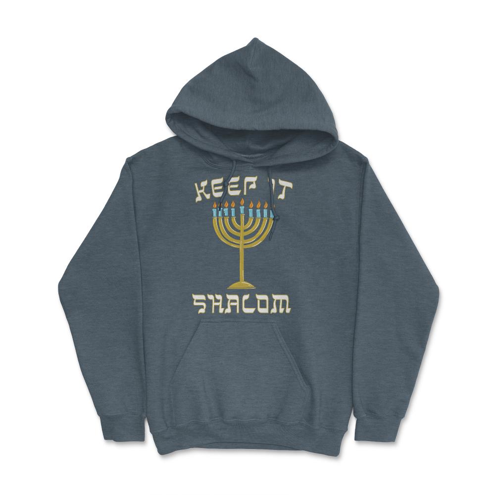 Keep is Shalom Hanukkah Menorah - Hoodie - Dark Grey Heather