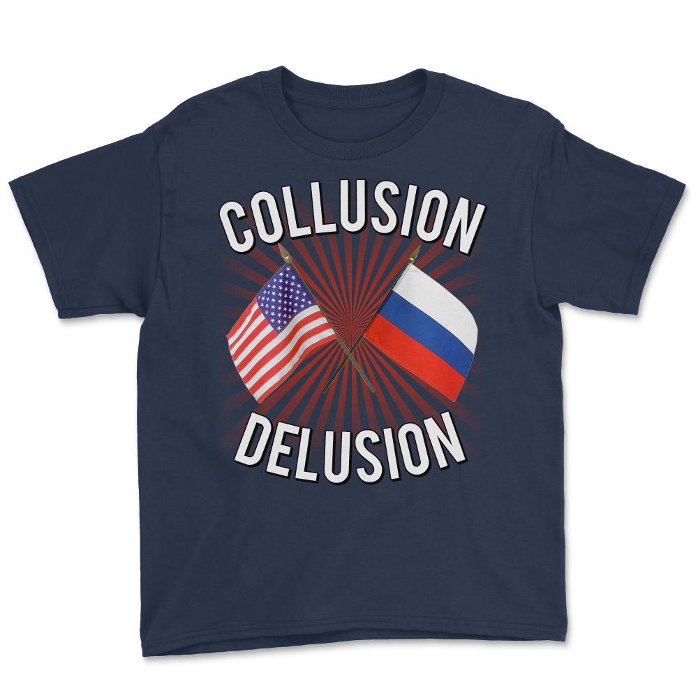 Collusion Delusion Pro-Trump - Youth Tee - Navy