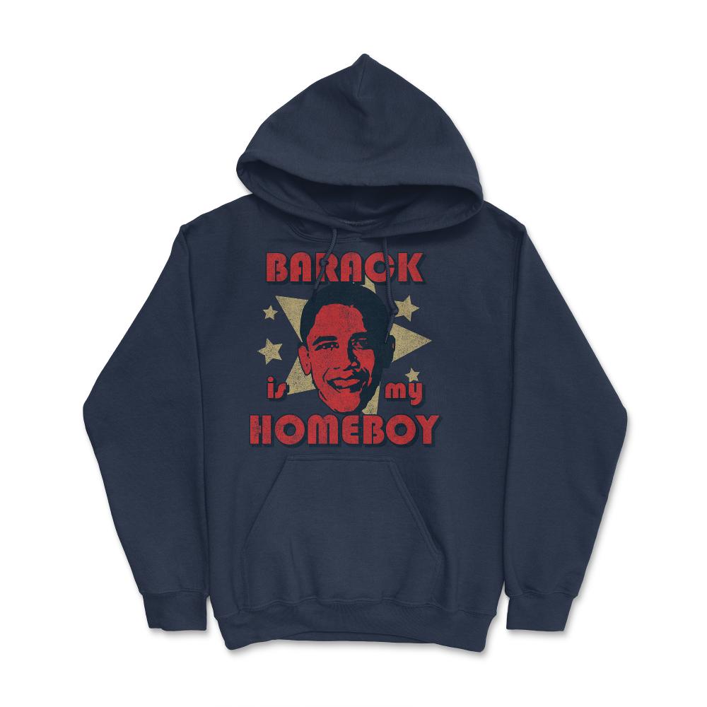 Barack Is My Homeboy Retro - Hoodie - Navy
