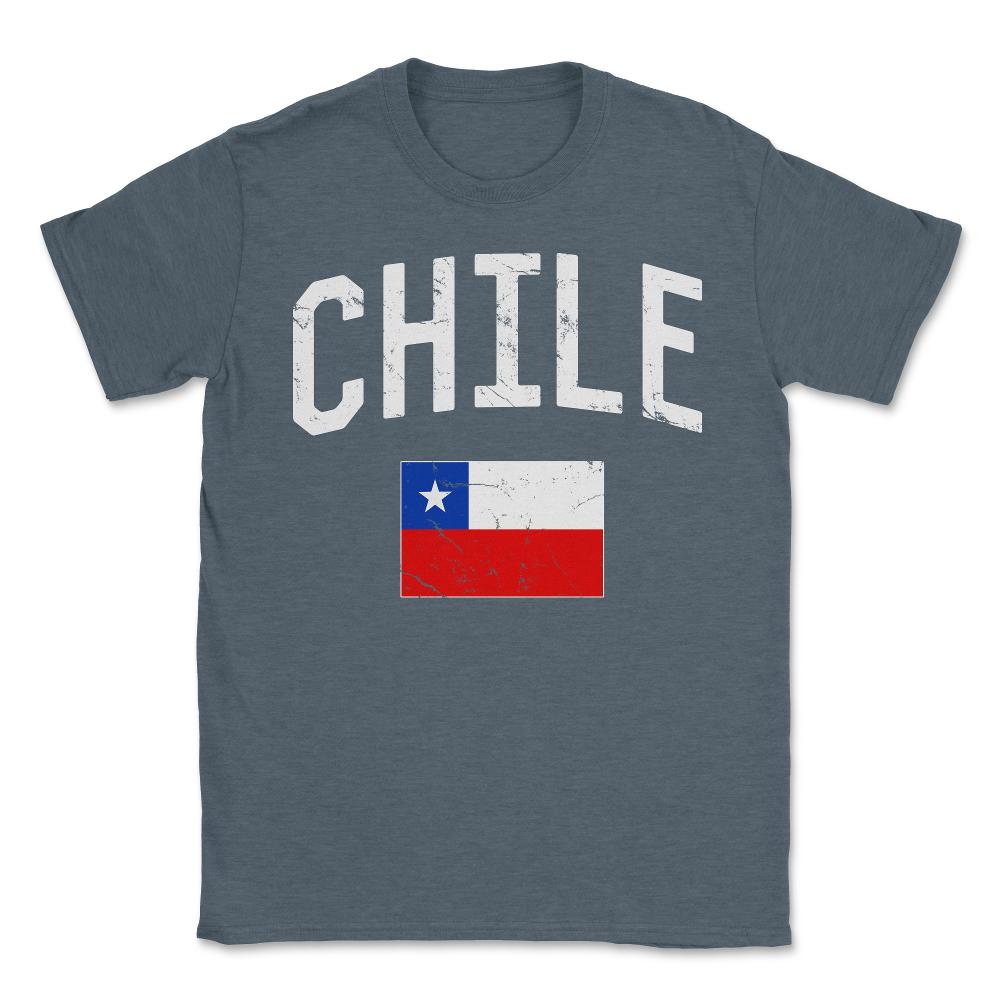 Chile Flag - Unisex T-Shirt - Dark Grey Heather