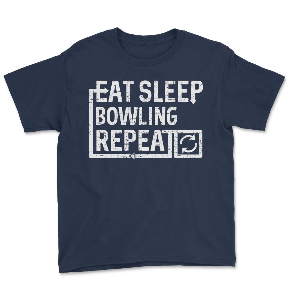 Eat Sleep Bowling - Youth Tee - Navy