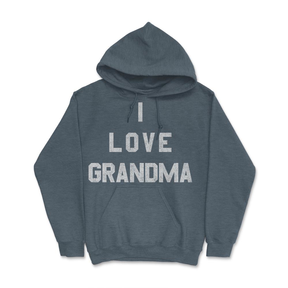 I Love Grandma White Retro - Hoodie - Dark Grey Heather