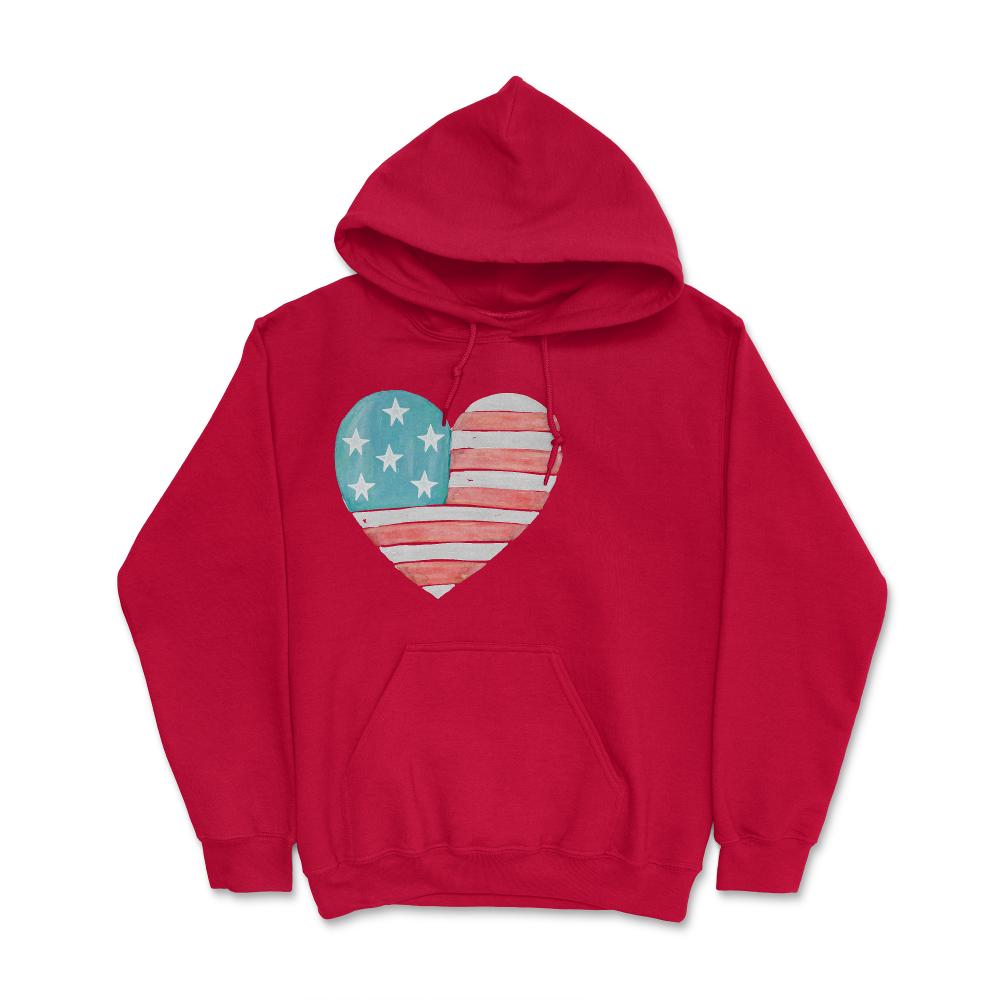 Patriotic I Love The Usa Flag - Hoodie - Red