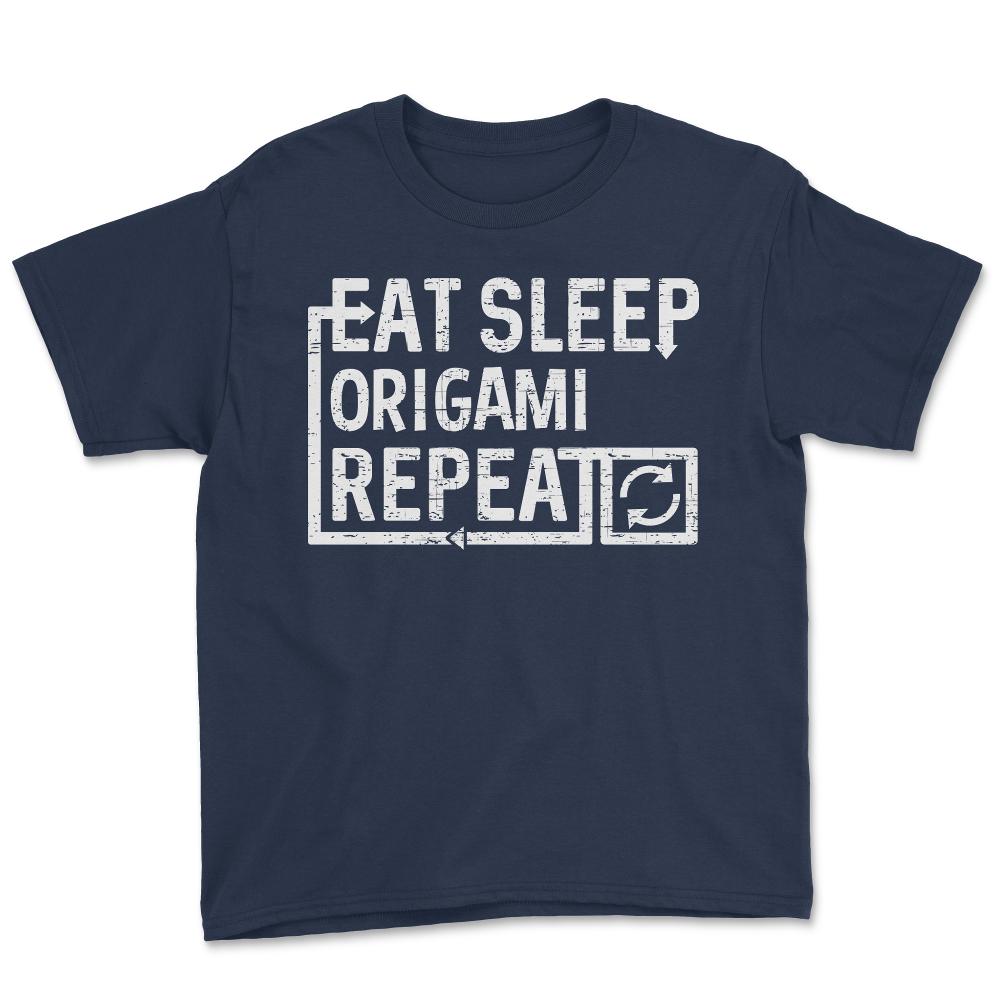 Eat Sleep Origami - Youth Tee - Navy