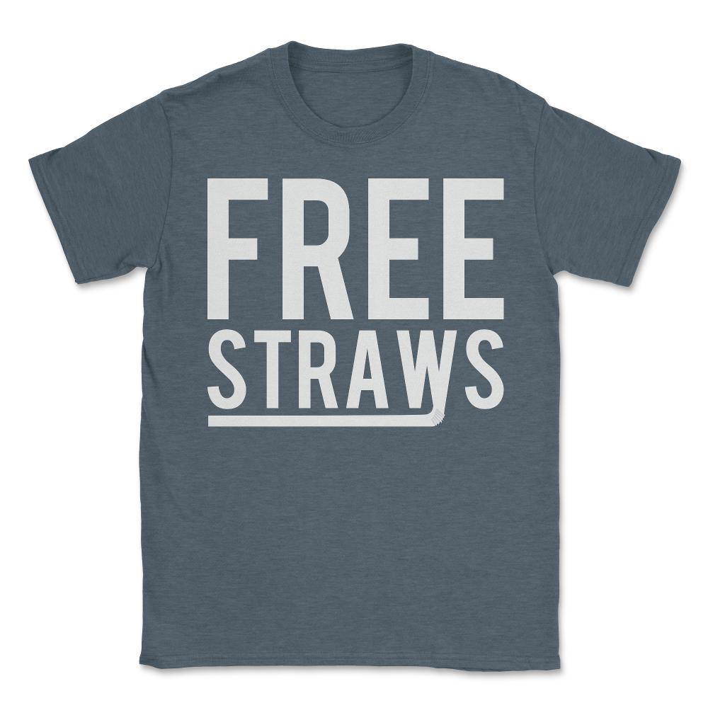 Free Straws Anti-Ban - Unisex T-Shirt - Dark Grey Heather
