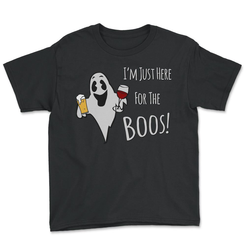 I'm Just Here For the Boos Beer and Wine - Youth Tee - Black