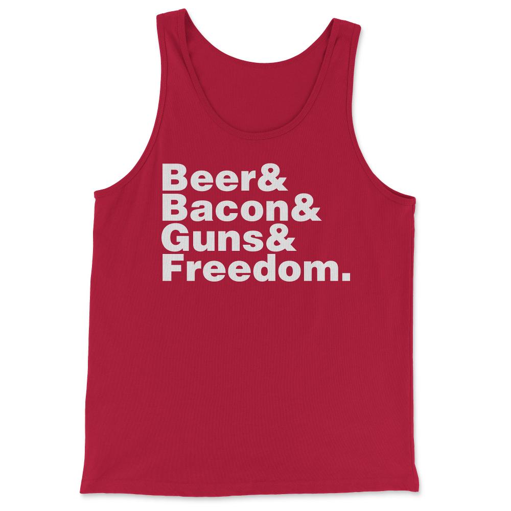 Beer Bacon Guns And Freedom - Tank Top - Red