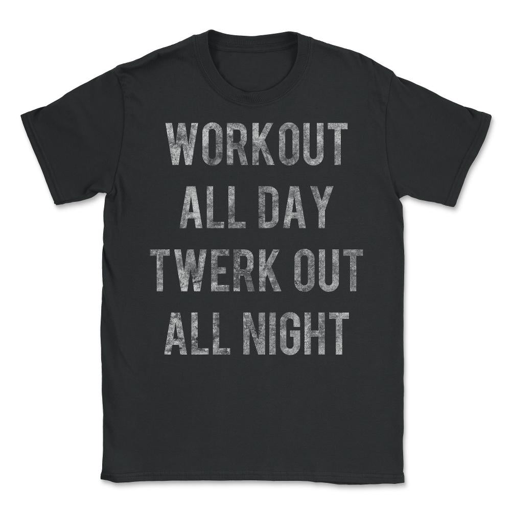 Workout All Day Retro - Unisex T-Shirt - Black