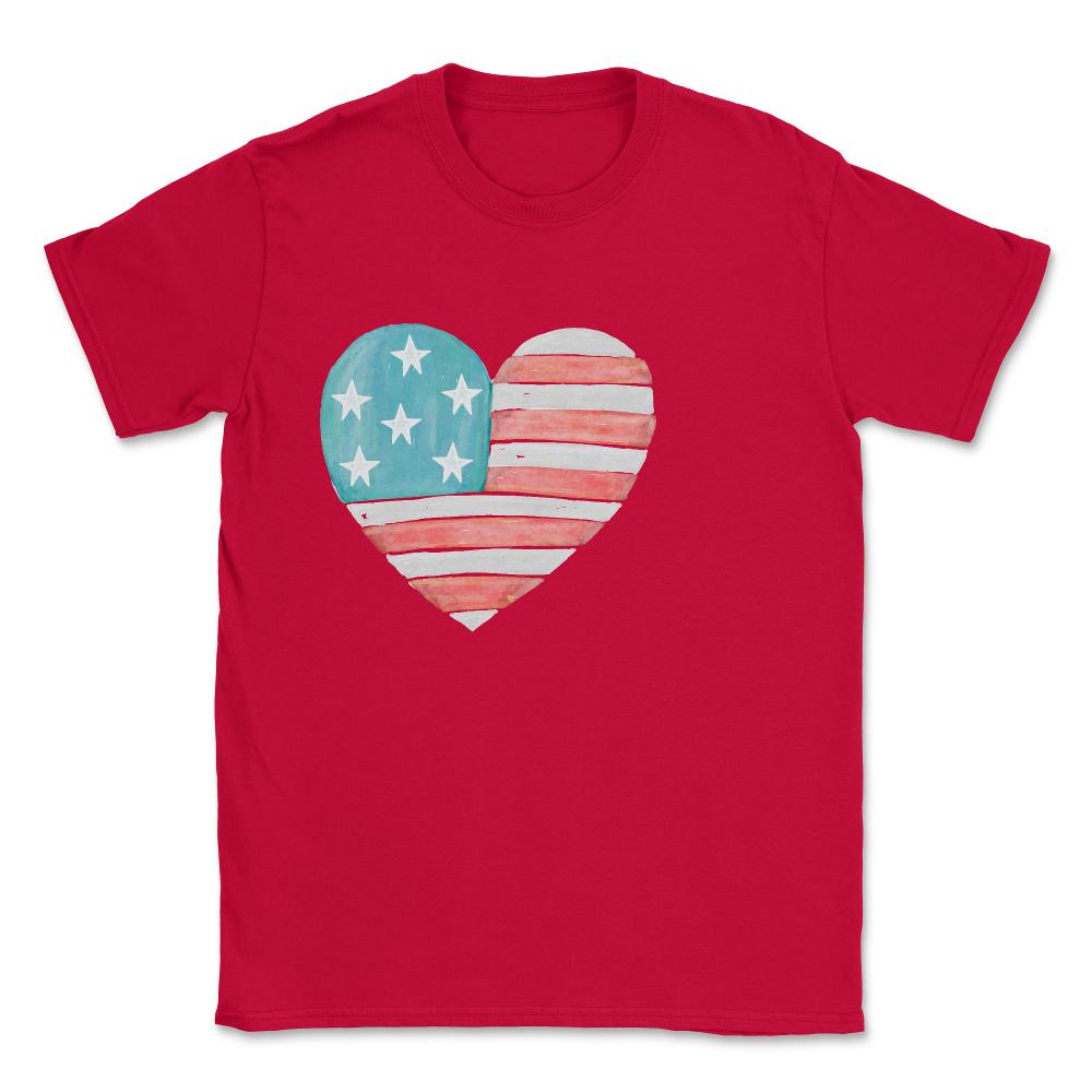 Patriotic I Love The Usa Flag - Unisex T-Shirt - Red