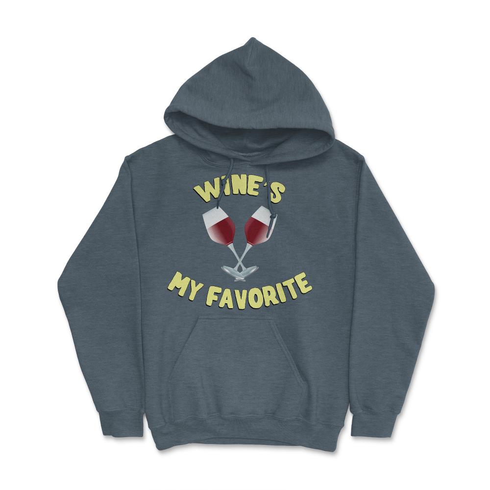 Wine's My Favorite Funny - Hoodie - Dark Grey Heather