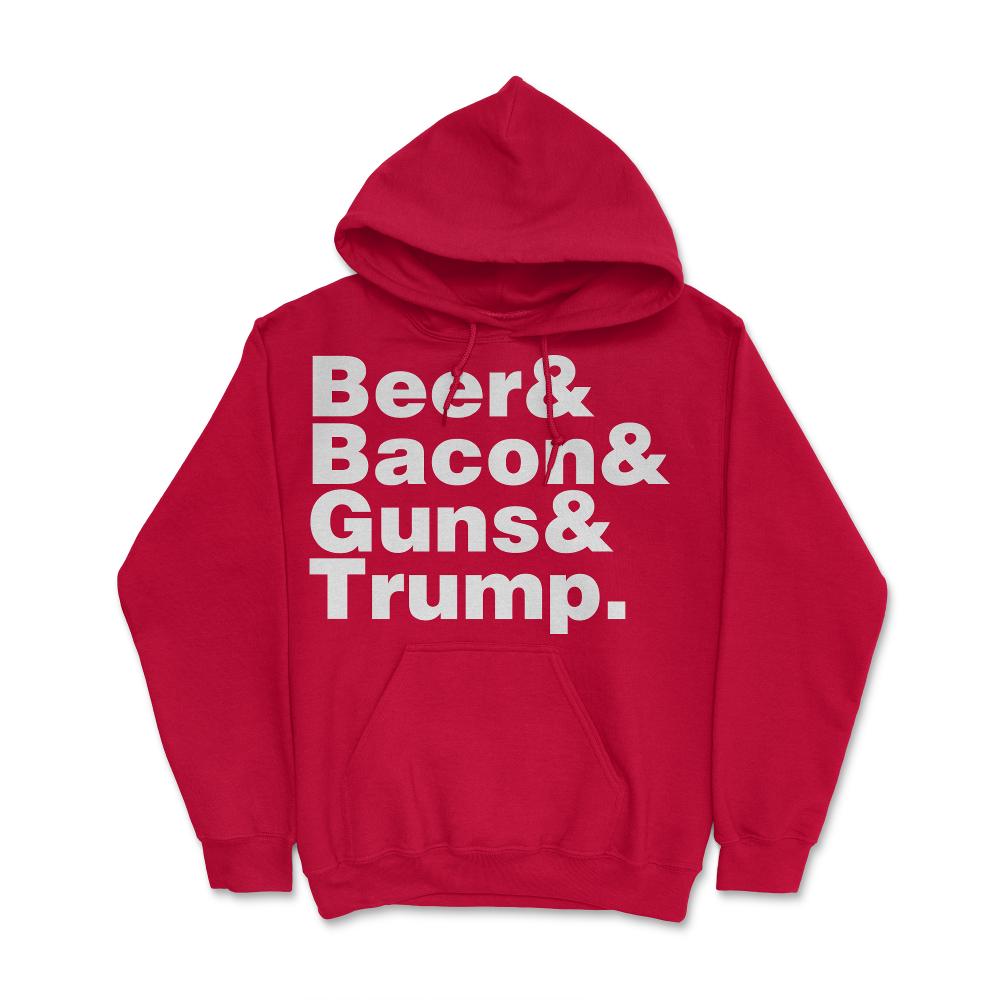 Beer Bacon Guns And Trump - Hoodie - Red