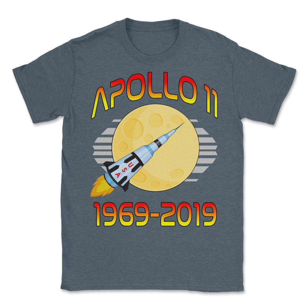 Apollo 11 50th Anniversary Retro Moon Landing - Unisex T-Shirt - Dark Grey Heather