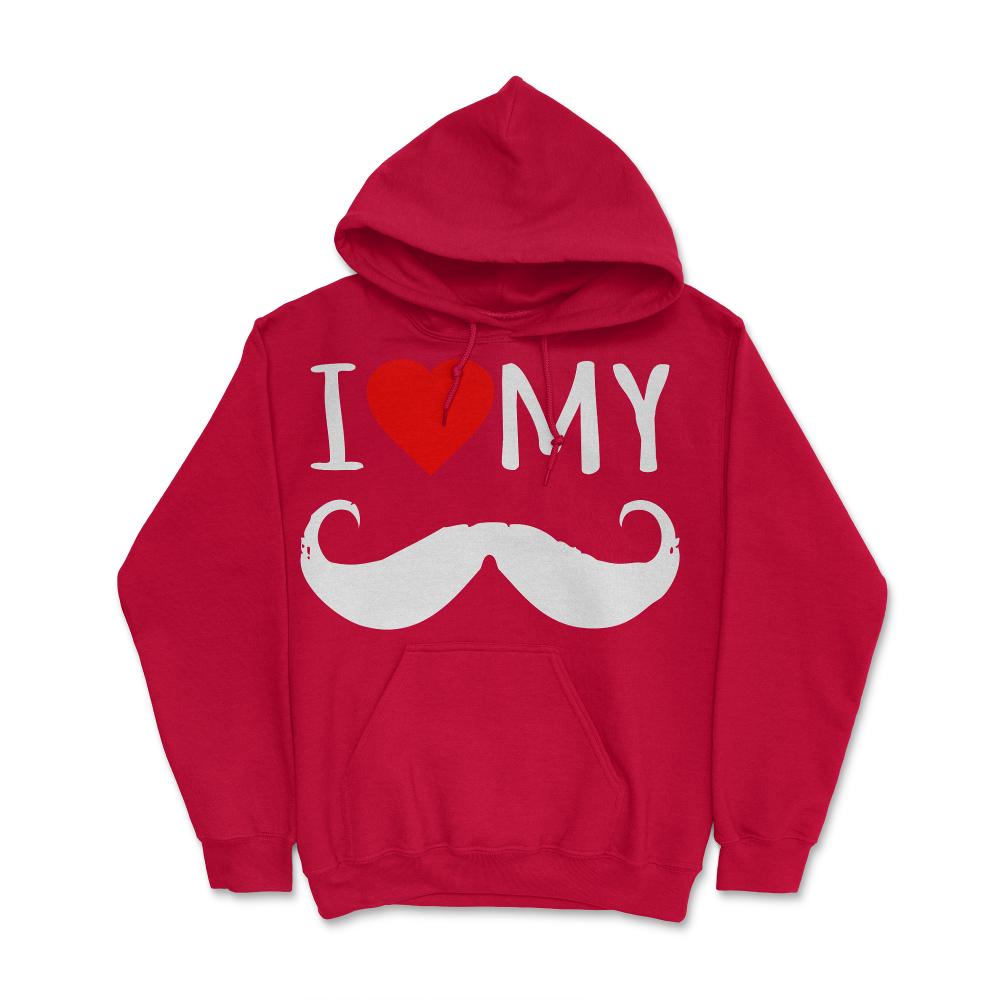 I Love My Moustache - Hoodie - Red