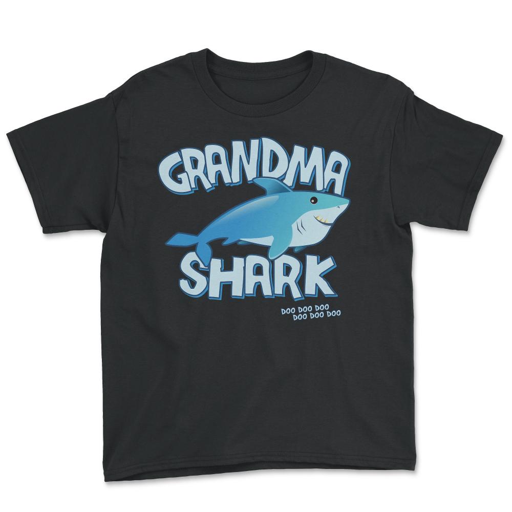 Grandma Shark Doo Doo Doo - Youth Tee - Black