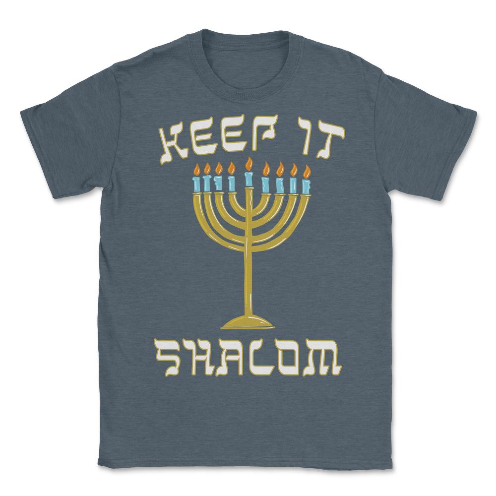 Keep is Shalom Hanukkah Menorah - Unisex T-Shirt - Dark Grey Heather