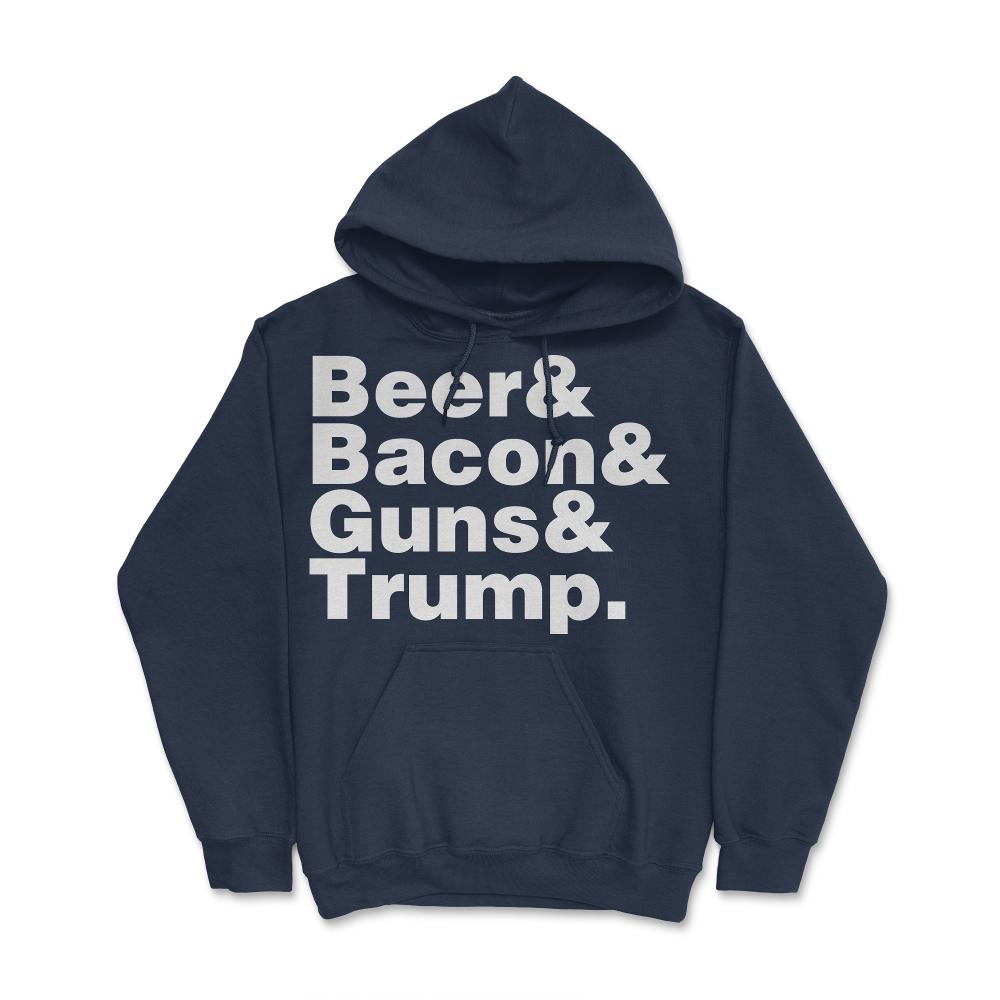 Beer Bacon Guns And Trump - Hoodie - Navy