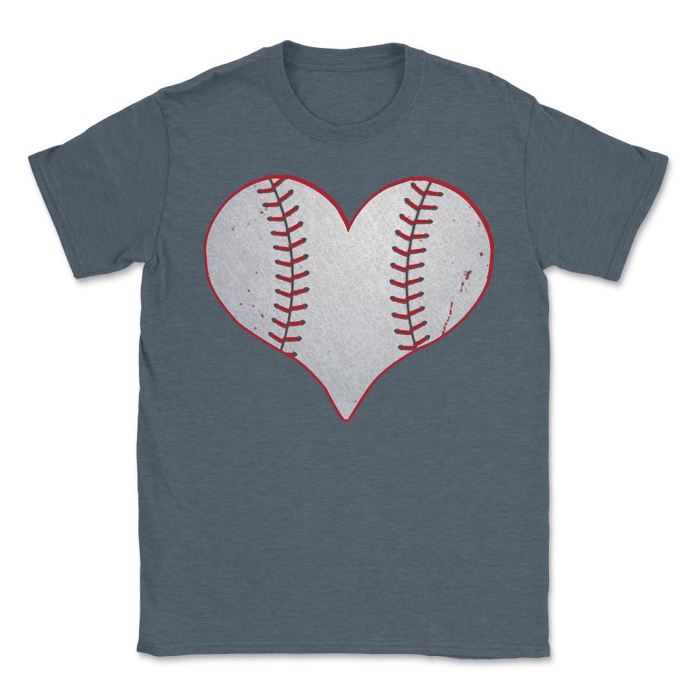 I Love Baseball Heart - Unisex T-Shirt - Dark Grey Heather