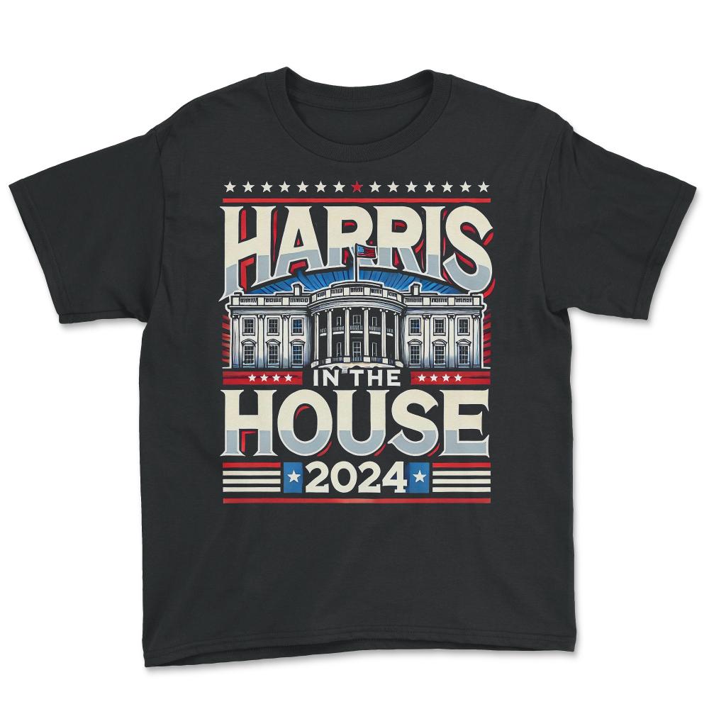 Kamala Harris in the House 2024 - Youth Tee - Black