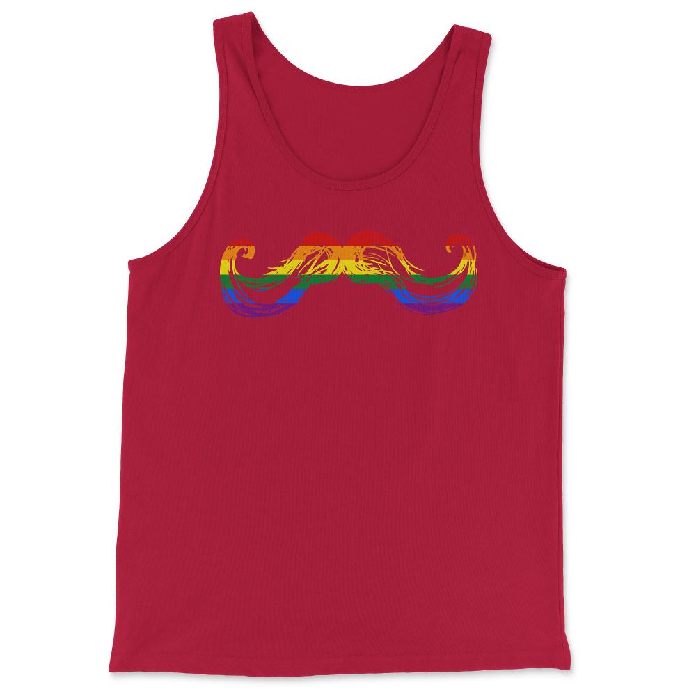 Gay Pride Mustache - Tank Top - Red
