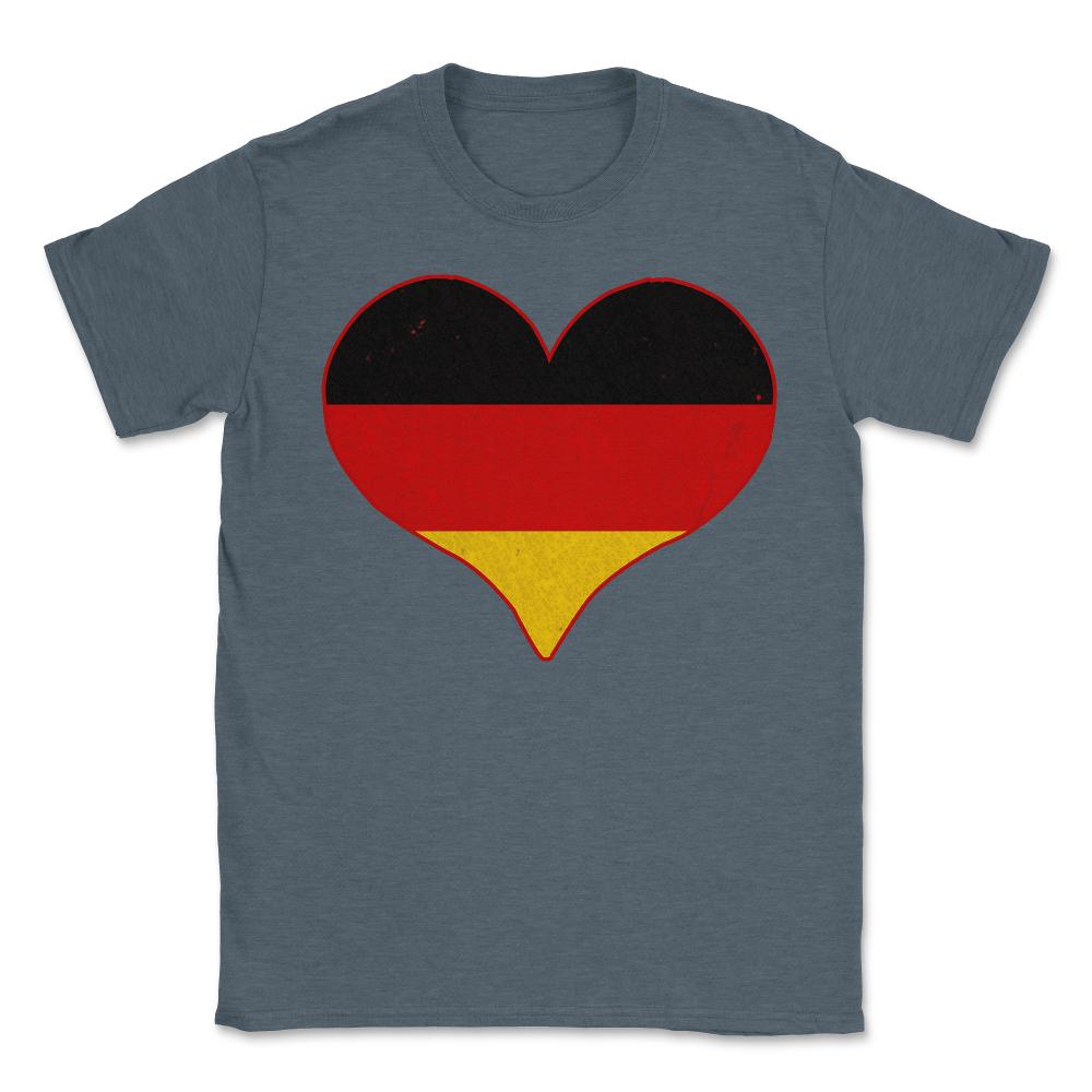 I Love Germany Flag - Unisex T-Shirt - Dark Grey Heather