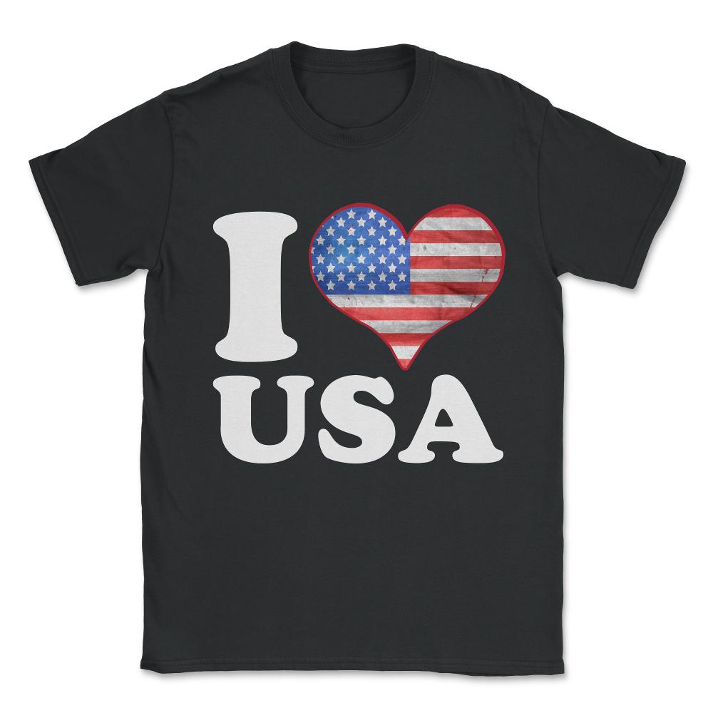 I Love the USA Patriotic Unisex T-Shirt - Black