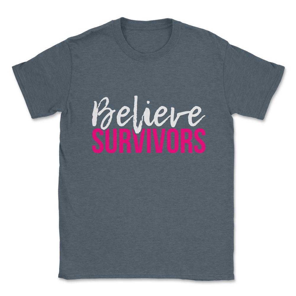 Believe Survivors Assault Awareness Unisex T-Shirt - Dark Grey Heather