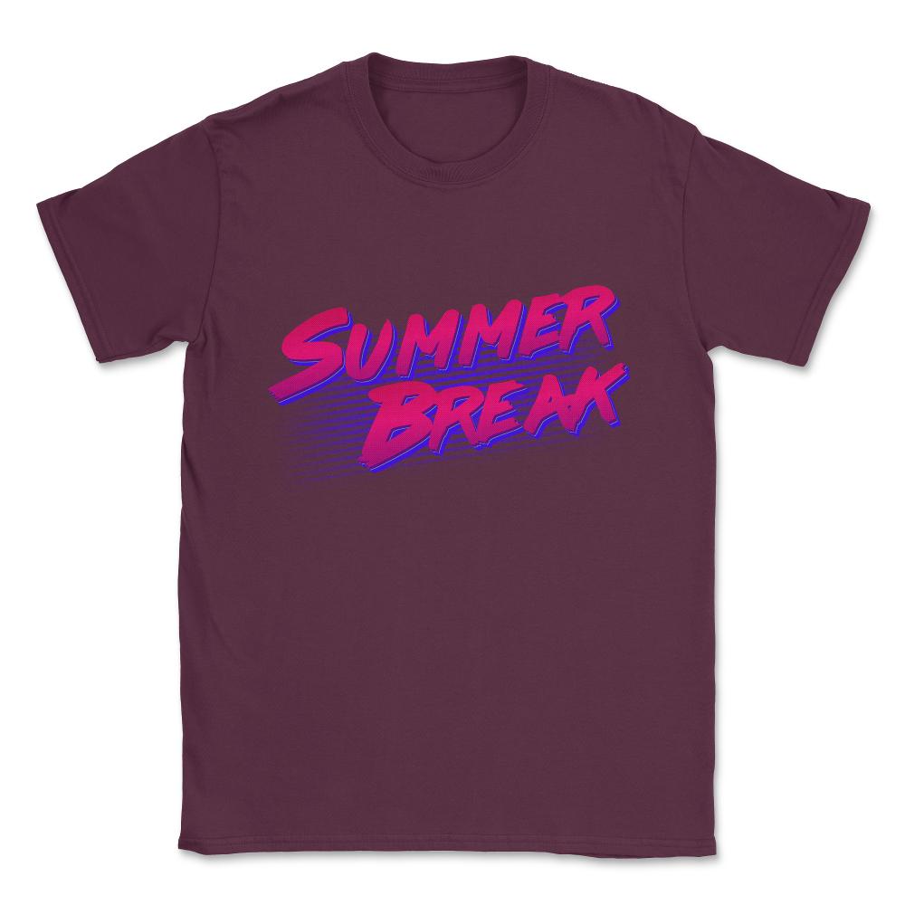 Summer Break Retro Unisex T-Shirt - Maroon