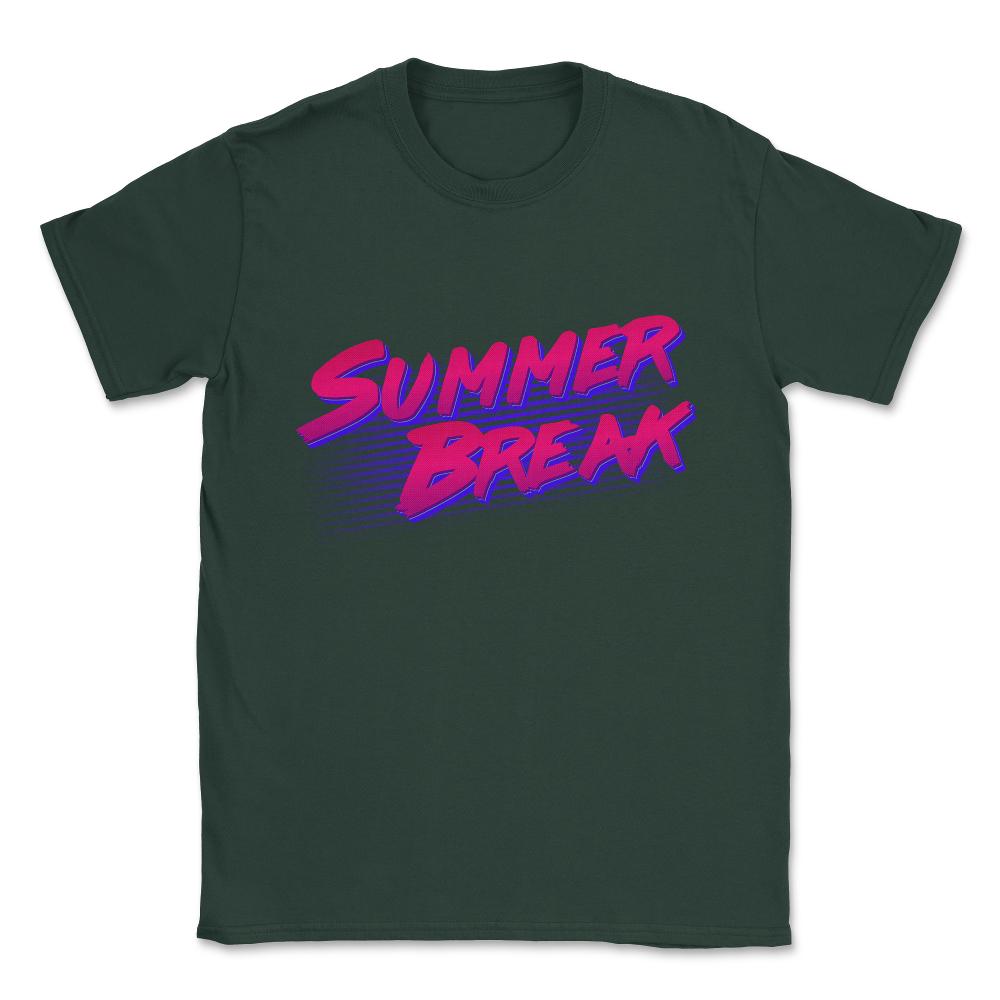 Summer Break Retro Unisex T-Shirt - Forest Green